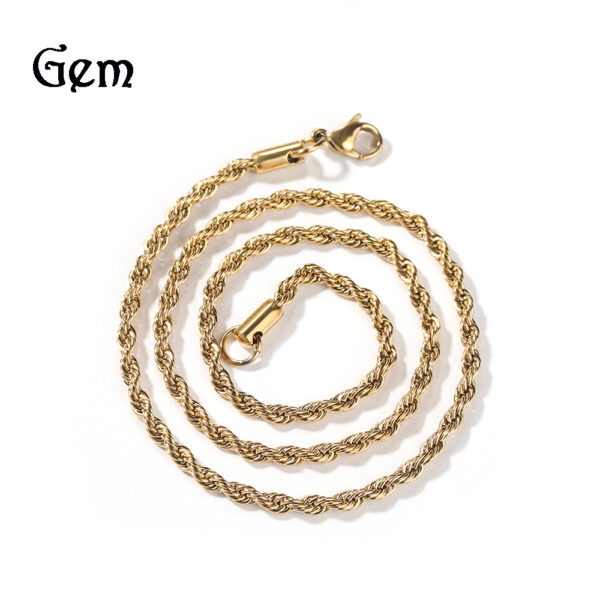 Wholesale Stainless steel gold twisted chain plain chain twisted rope chain
