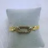 Wholesale Oval Electroplated Copper Bracelet For Women With 18K Real Gold Water Plating And Zircon Inlay, Featuring Round Bead Woven Chain