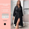 oly-212092ea6cc69f70de99b697f69412d2 Wholesale Spring and Summer Mid-Length Warm Home Wear Pajamas Long-Sleeved Sexy Nightgown Wearable Bathrobe Bridal Dressing Gown High-End