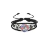 Wholesale National Flag PU Leather Bracelets With Leather Rope Chain, Unisex Cartoon Style Wristbands