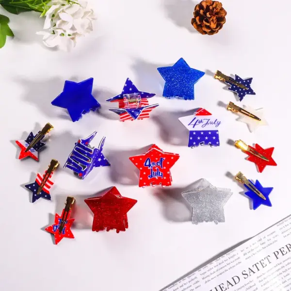 oly-212e24d0b90c8c70b6cd7f1ceea50a31 Wholesale Acrylic Hair Clip Letter Star Gold Powder Solid Color Bamboo Sky Women's Hair Accessory