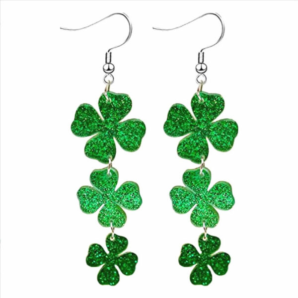 oly-21382ad0802bbb37b8a82e955927fb47 Wholesale Ireland St. Patrick’s Day Carnival Green Warehouse Flash Diamond Earrings Earrings Women