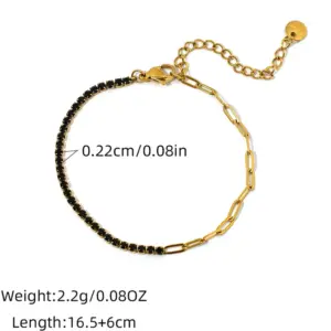 Gold / adjustable / 1 Piece Black Chain Bracelet