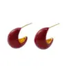 Wholesale Retro Moon C Shape Stud Earrings For Women, Made Of Copper, Available In White