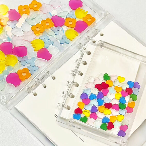 Wholesale Transparent visual notebook diy hand ledger creative stationery a5 notebook 6 hole acrylic quicksand loose-leaf book