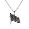 Wholesale Zhuoxuan American Flag Brooch Diamond Inlaid Geometric Stainless Steel Pendant Necklace Suitable For Men And Women
