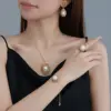 Wholesale Geometric Jewelry Set For Women Featuring Electroplated Copper With Baroque Pearl Inlay In Baroque Style