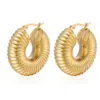 Wholesale 1 Pair Elegant Water Droplets Heart Shape Titanium Steel Hoop Earrings