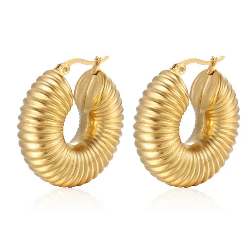Wholesale 1 Pair Elegant Water Droplets Heart Shape Titanium Steel Hoop Earrings