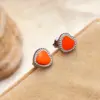 Wholesale PVD Coated Real Gold Plated 18K Gold Heart Shape 304 Stainless Steel Marine Style Simple Style Classic Style Waterproof Non Tarnish Ear Studs