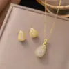 Wholesale Love Jewelry Set For Women Featuring Inlay Artificial Rhinestones With 18K Real Gold Plated Copper And Water Plating On Cable Chain