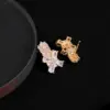 Wholesale 1 Pair Glam Romantic Flower Inlay Copper Zircon Ear Studs