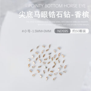 About 50 pointed horse-eye zircon diamonds (ND-595 champagne small size)