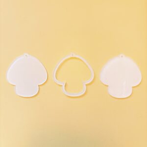 Transparent mushroom 7cm - homemade shaker (1 set is 3 pieces without glue)