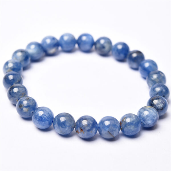 oly-219e8d9b3aa44b030138e10899a965c4 Wholesale Jewelry Natural Brazil Kyanite Single Circle Bracelet Blue Velvet Crystal Round Bead Bracelet Factory Direct Supply