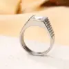 Wholesale Geometric Women’s Rings In 304 Stainless Steel With Waterproof Non Tarnish PVD Coated White K Plated Finish And Zircon Inlay