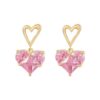 oly-21ba2e3049dec708769b2cd824c125f4 Wholesale Korean Style Explosions Romantic Love Shape Peach Powder Earrings Women's Style Fresh Sweet Simple Sweet Cool Super Flash Earrings Trendy