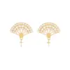 Wholesale Sector Stud Earrings For Women Featuring 925 Sterling Silver Posts With 14K Real Gold Plated Copper And Zircon Inlay