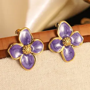Multicolor-Golden Yellow / One Size / FYD6111-Purple Earrings