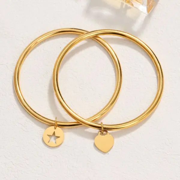 Wholesale New Smooth Titanium Steel Circle Bracelet Gold Plated High Color Retention Round Ring Fashion Jewelry Cross Stitching Style