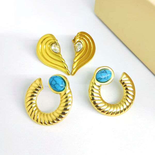 oly-21f07a35c4a26db0d050e305d5c60596 Wholesale All-Match Stainless Steel Earrings French Retro Artistic Earrings Court Style Fashion Light Luxury High-Level
