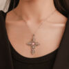 Wholesale Fashion Classic Cross Necklace Bohemian Style Hollow Diamond Neck Chain Clavicle Chain