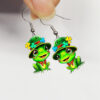 oly-21f90642d26368d244e9e62fe61ca454 Wholesale Cross Border St. Patrick's Holiday Clover Hat Frog Acrylic Earrings Cartoon Funny Earrings