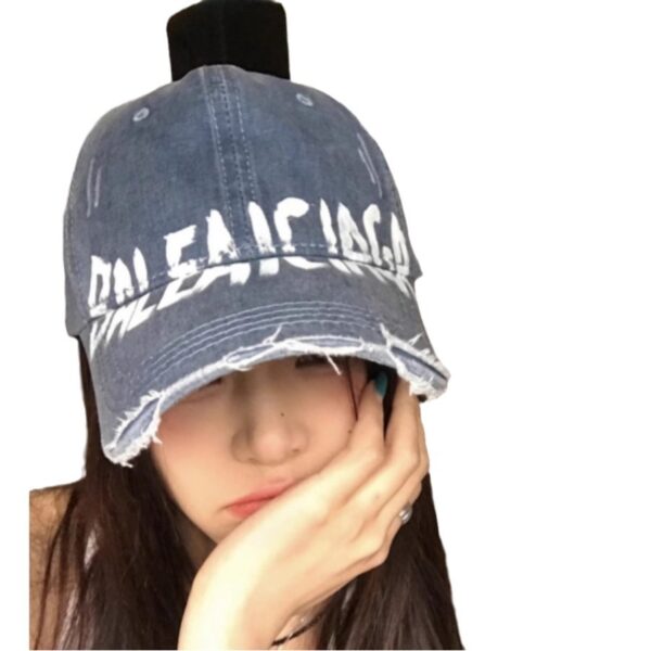 oly-2202aa731d3a225990a082e8a3aedf73 Wholesale American Style Retro Washed Handwritten Letter Baseball Cap Women's Wide Brim Big Head Face Small Soft Top Duck Tongue Hat for Men