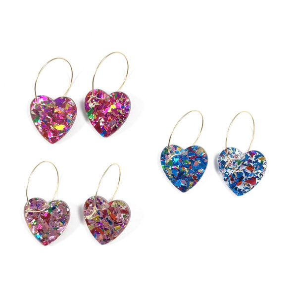 Wholesale  Romantic Sequins Transparent Love Earrings Niche Design Valentine's Day Series Earrings