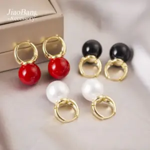 Wholesale Authentic Gold Plated Pearl Clip-On Earrings Hong Kong Style Retro Fashion Versatile Luxury Feel Women's Jewelry Accessories