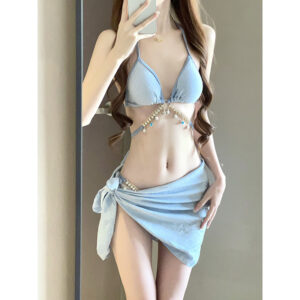 Sky Blue (Three Piece Set with Skirt) / M (45.00 kg-50.00 kg