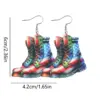Wholesale 1 Pair Retro Bow Knot Boots Wood Drop Earrings