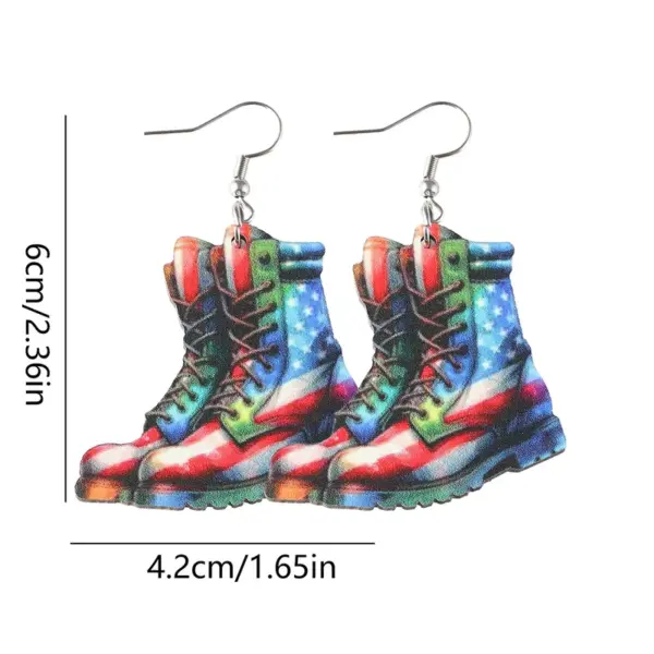 Wholesale 1 Pair Retro Bow Knot Boots Wood Drop Earrings