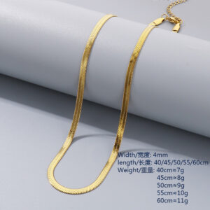 Gold 4mm / Necklace 50cm 5cm tail chain