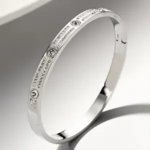 52-D-4 Steel Color Diamond Bracelet