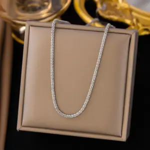 【QYH6032】Gypsophila Necklace / Steel Color