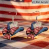 oly-22502610c65d3d720485279798608eb3 Wholesale Retro White & Red Print Bow Tie Drop Earrings For Women With 304 Stainless Steel Ear Pins