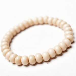White fossil abacus bead bracelet (packing price of 10 pieces)