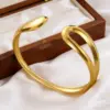 Wholesale Geometric Bangle For Women In Simple Style With Electroplated Gold Plating Process