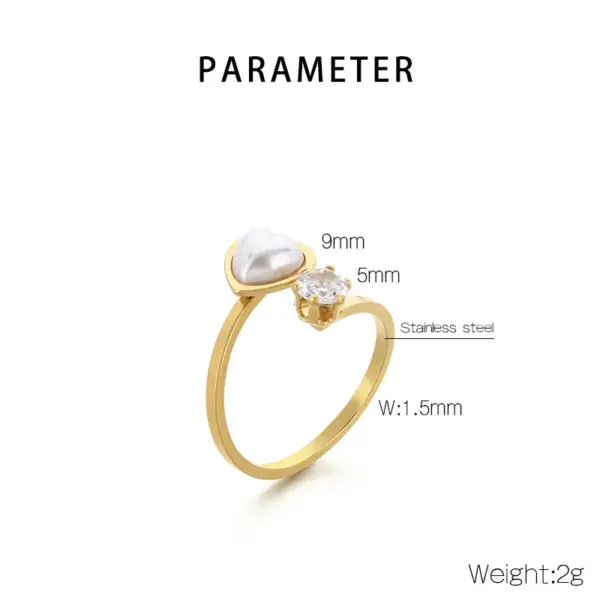 Wholesale Elegant Open Heart Flower Stainless Steel Ring For Women New Style Sweet Fashion Jewelry Accessory Versatile All Seasons