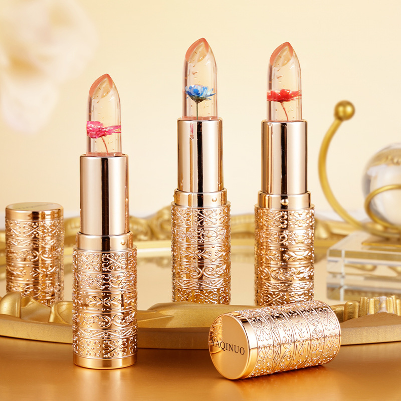 Wholesale Acquino Petal Jelly Color-changing Lipstick No-fading No-stick Cup Lip Balm No-fading Lipstick Cross-border Makeup