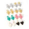 Wholesale 304 Stainless Steel Heart Shape PVD Coated Real Gold Plated 18K Gold Classic Style Waterproof Non Tarnish Drop Earrings