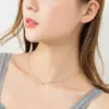 Wholesale Jewelry Round 304 Stainless Steel Artificial Rhinestones 18K Gold Plated PVD Coated Plating Inlay Necklace