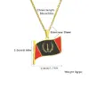 Wholesale Hot Selling 201 Stainless Steel Oil Drop American Black Geometric Pendant Water Plated 18K Real Gold Necklace Unisex Couple Versatile Sweater Chain Accessory