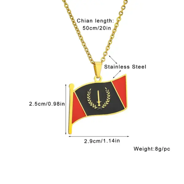 Wholesale Hot Selling 201 Stainless Steel Oil Drop American Black Geometric Pendant Water Plated 18K Real Gold Necklace Unisex Couple Versatile Sweater Chain Accessory