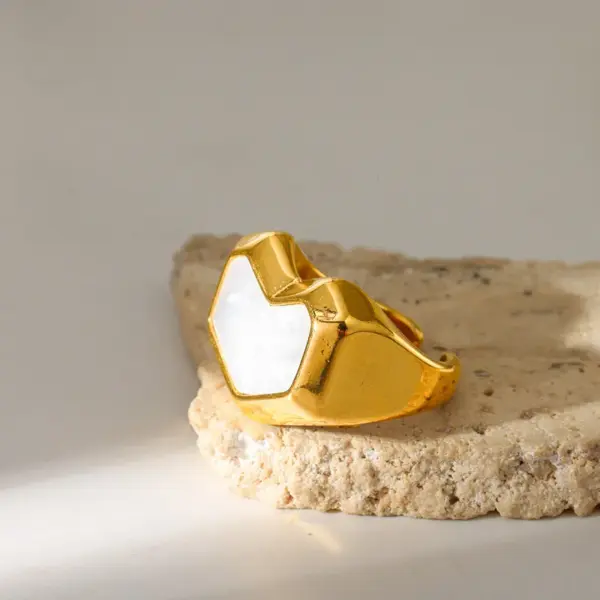 Wholesale Oval African Style Ring For Independence Day, 304 Stainless Steel With 18K Real Gold Plated 0.03µm Thickness And Zircon Inlay