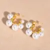 Wholesale 1 Pair Simple Style Classic Style Solid Color Plating Inlay Zinc Alloy Artificial Pearls 18K Gold Plated Ear Studs