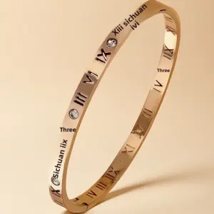 16-E-3 Rose Gold Roman Numeral Bracelet