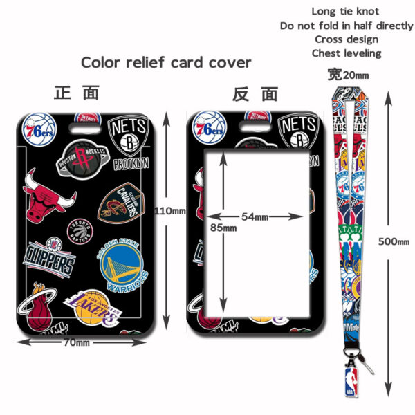 Wholesale Cartoon hard bus push-fit card sleeve thermal transfer student campus card polyester lanyard card meal card