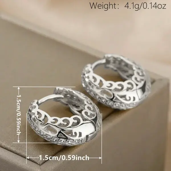 Wholesale Geometric Inlay Earrings For Women In Copper With KC Golden Plated Water Plating And Zircon Inlay